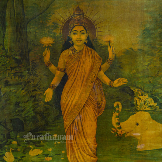 Lakshmi by Ravi Varma (lithograph Prints)