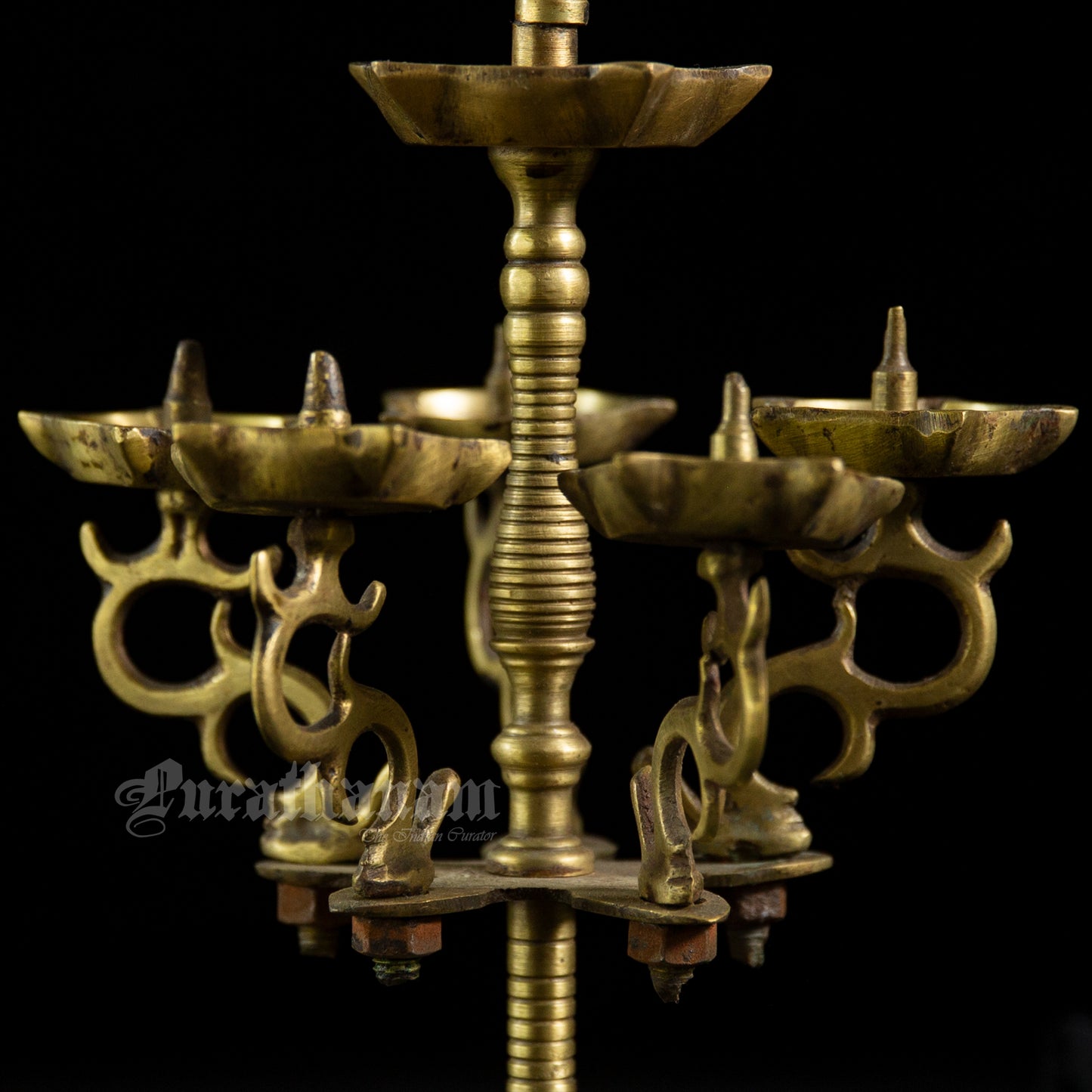 Peacock  oil lamp - Brass