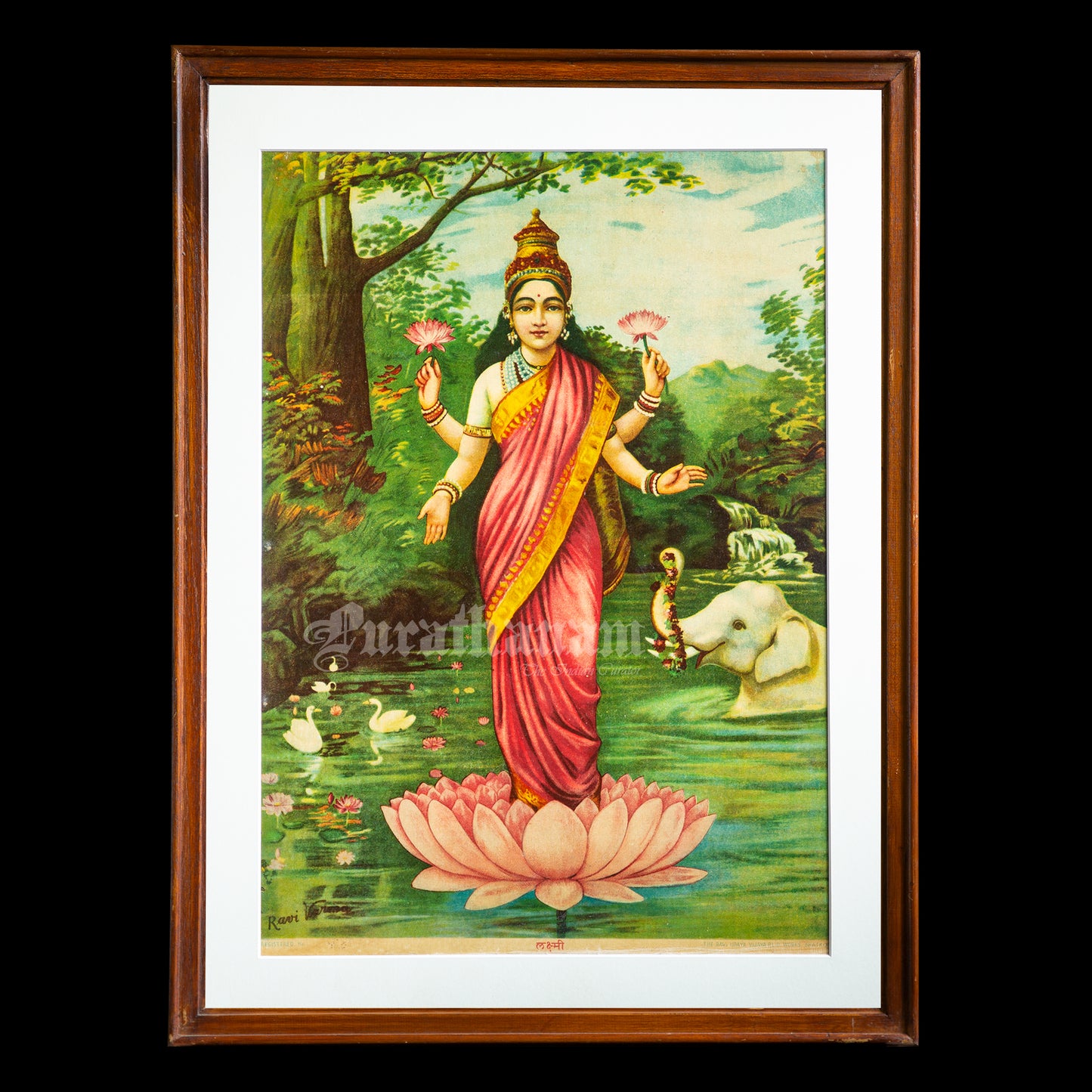 Lakshmi - Oleograph Print (Ravi Varma)