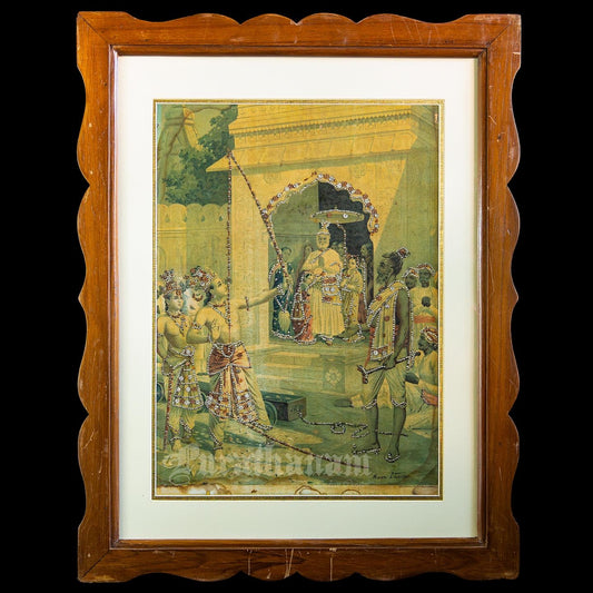 Sita Swayamvar  by Ravi Varma - Embellished (Oleograph Print)