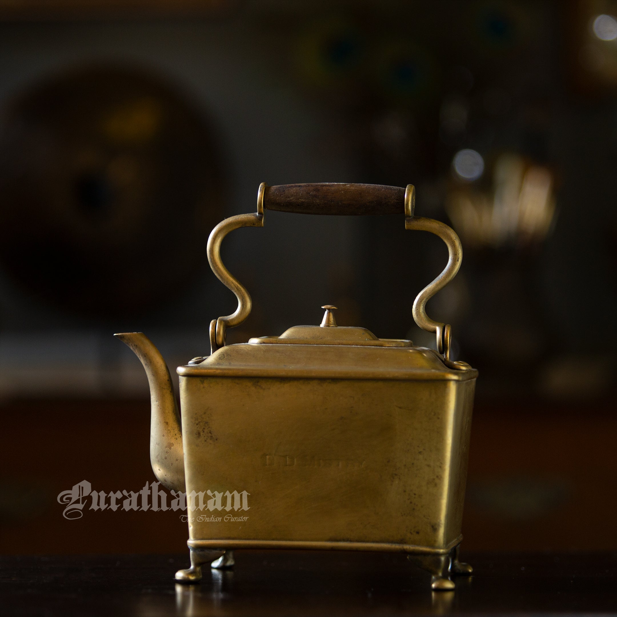 Art Deco Rectangular Tea Kettle - Brass – Purathanamstore