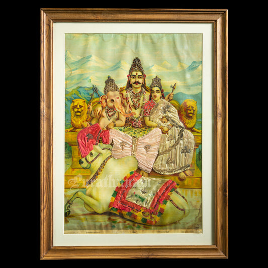 Shankar by Ravi Varma - Embellished Lithograph Print