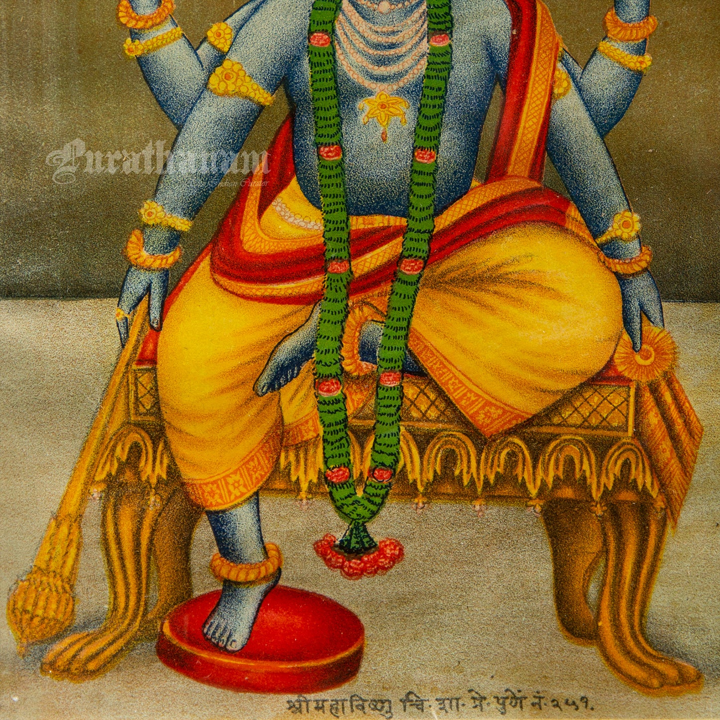 Sri Maha Vishnu - Chromolithograph Print