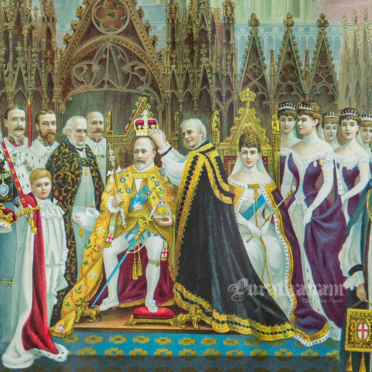 Coronation of King Edward VII and Queen Alexandra in 1902 - Chromolithograph Print, London