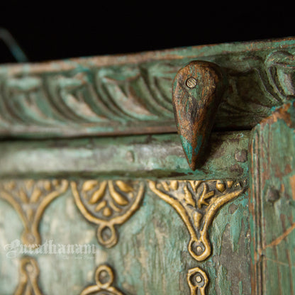 Turquoise Brass embellished Window