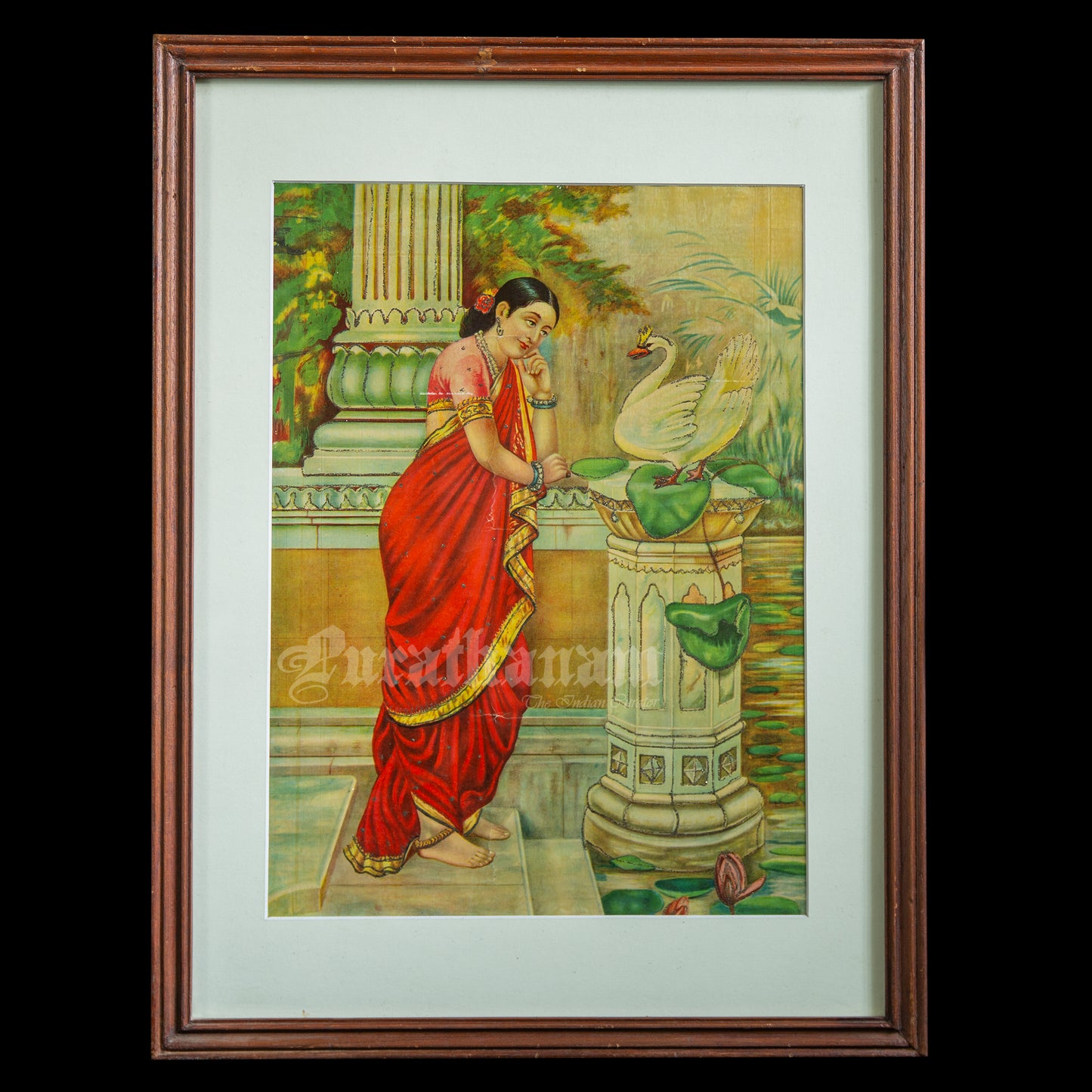 Hamsa Damayanti by Ravi Varma -  Lithograph Print