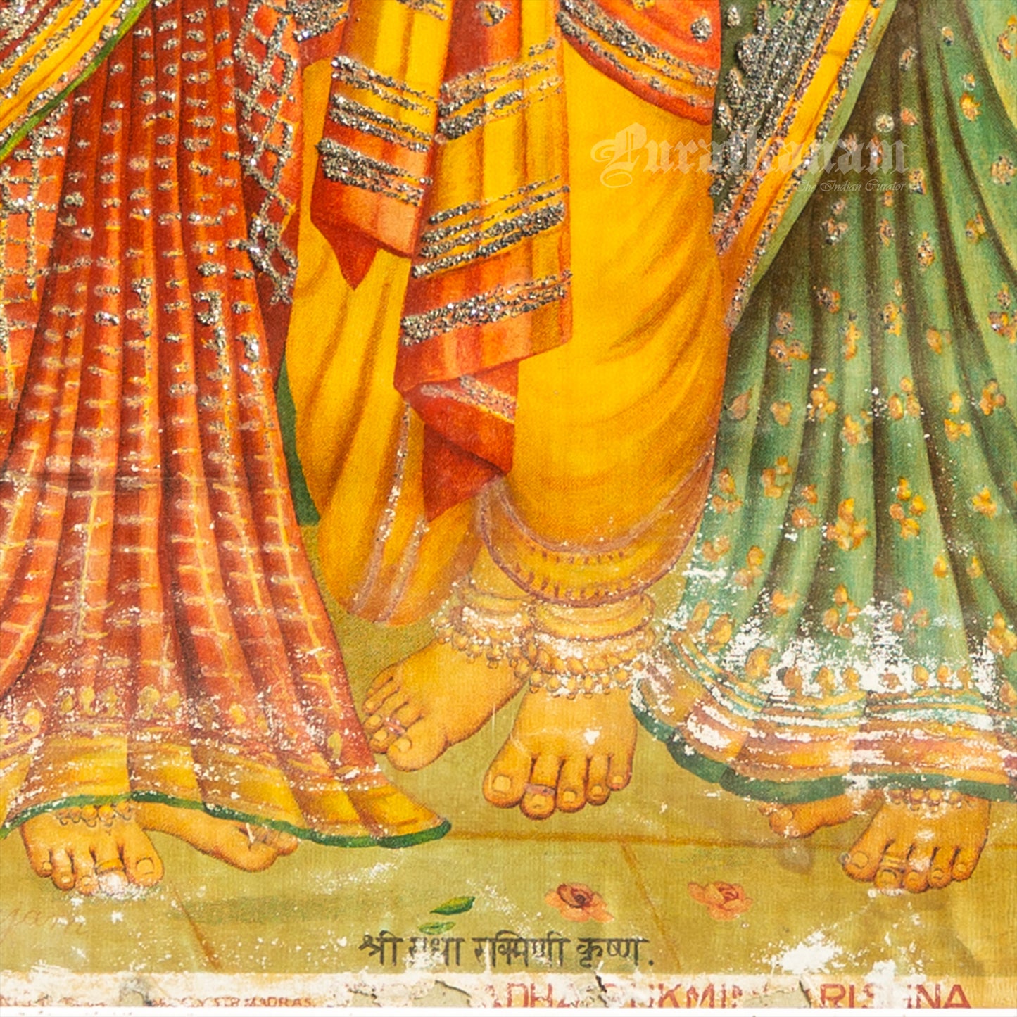 Sree Radha Rukhmini Krishnan by C. G. Ramanujam  - (Oleograph Print)