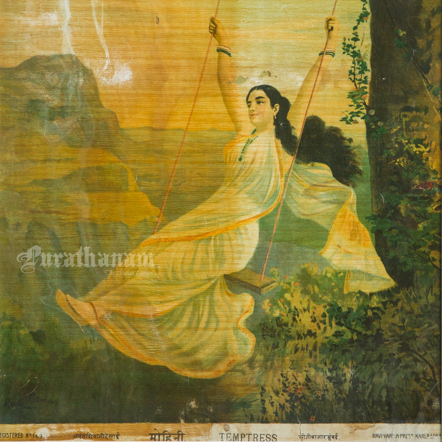 Mohini by Ravi Varma - Lithograph Print