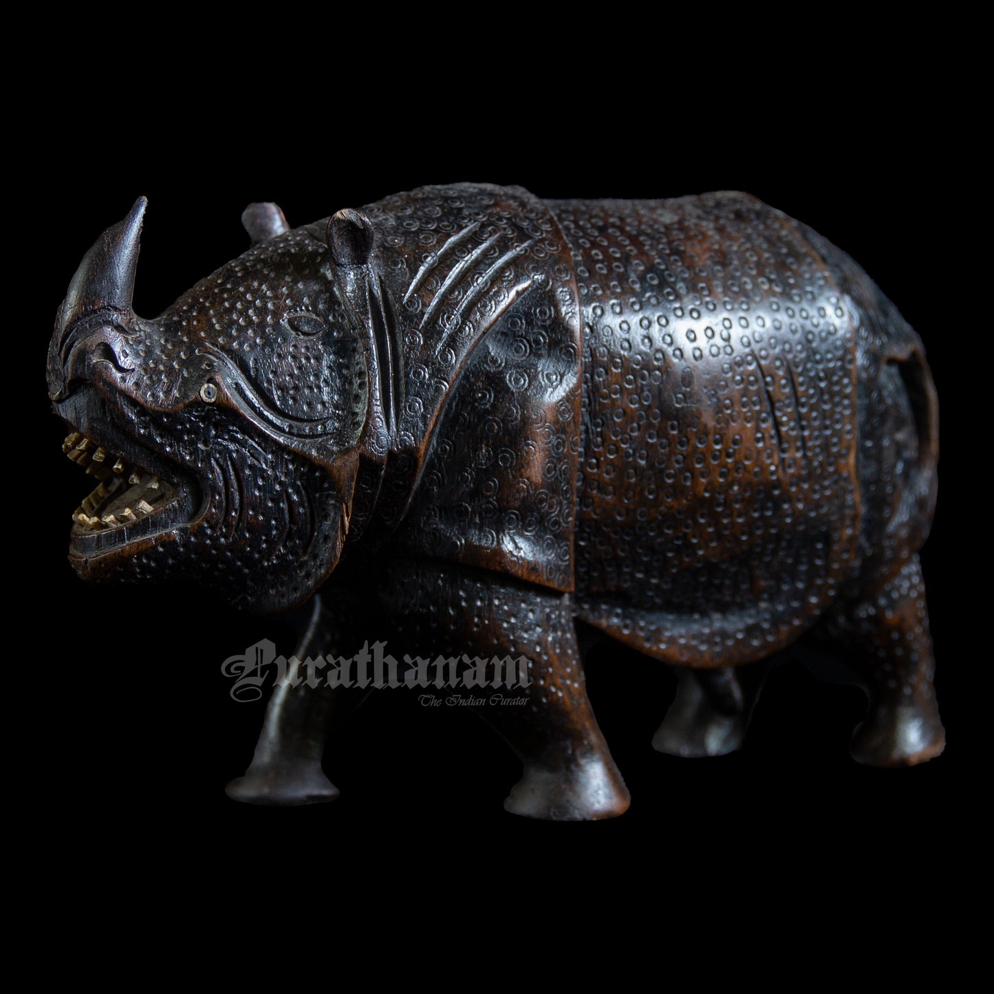 Rhinoceros   - Teak wood