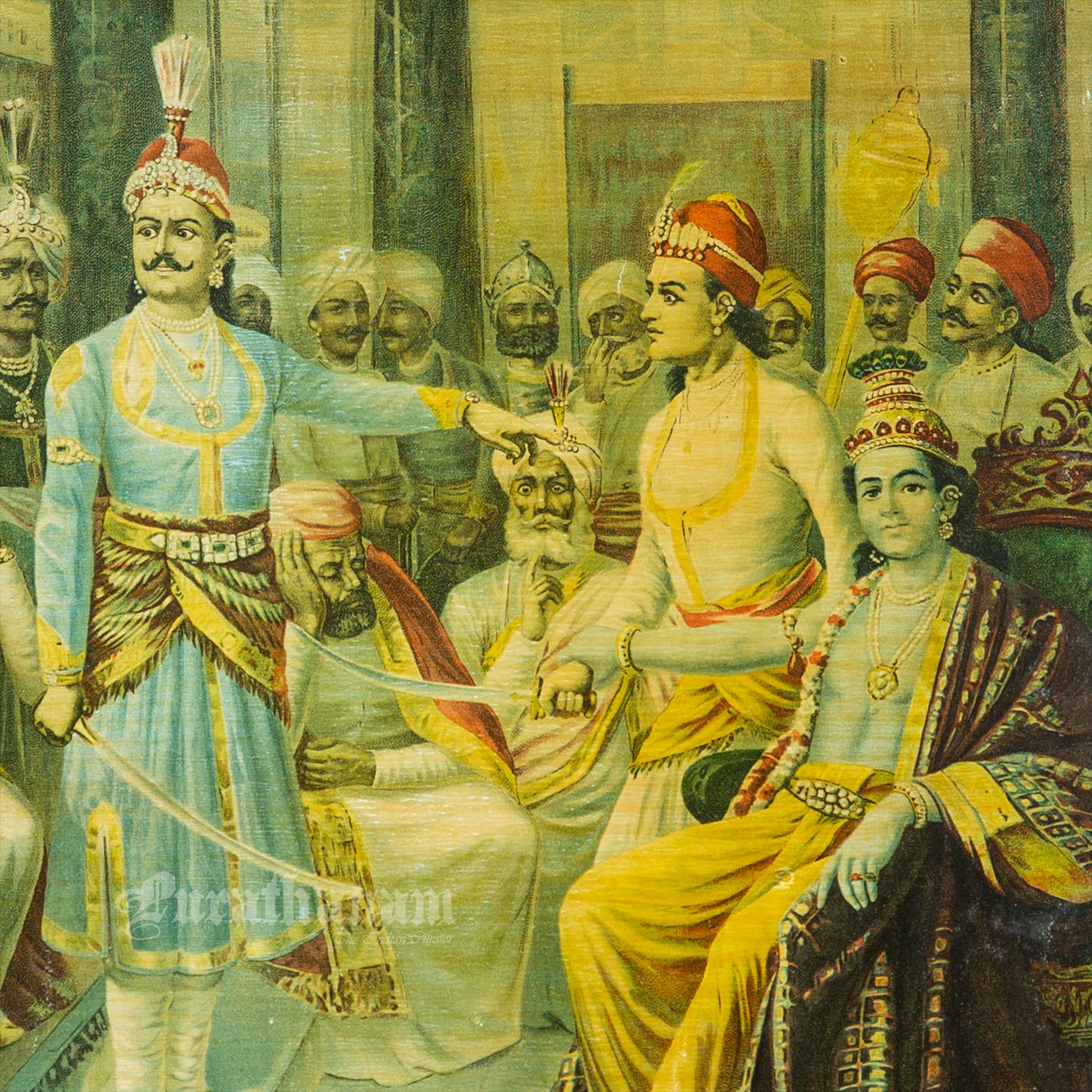 Krishna Shishtai - Oleograph Print (Ravi Varma)