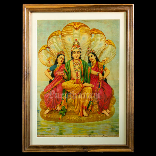 Shesh Narayan by Ravi Varma (Oleograph Print)