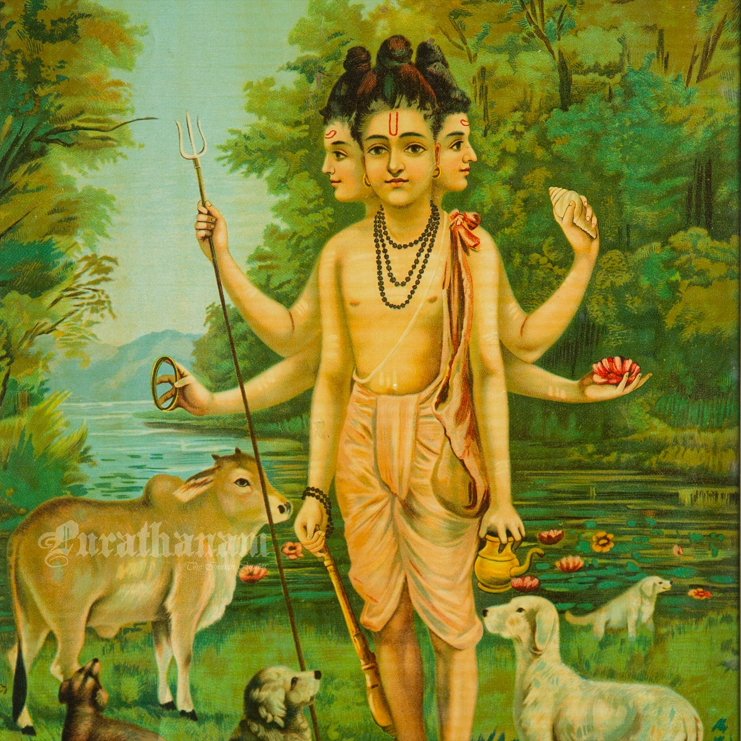 Duttatreya  - Oleograph Print (Ravi Varma)