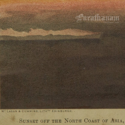 Sunset off the North Coast of Asia, North of the mouth of the Chatanga - Chromolithograph Print, Scotland