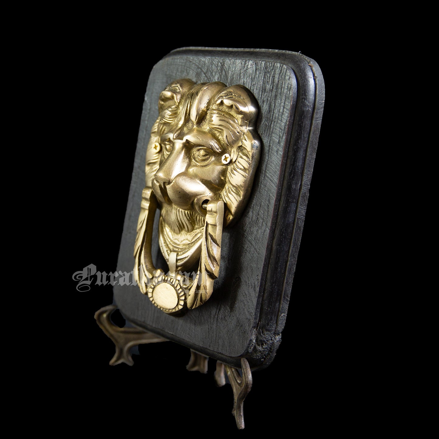 Lion Door Knocker plaque - Brass