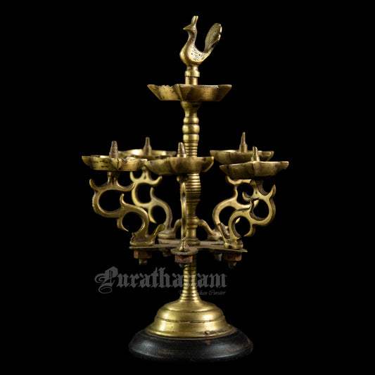 Peacock  oil lamp - Brass