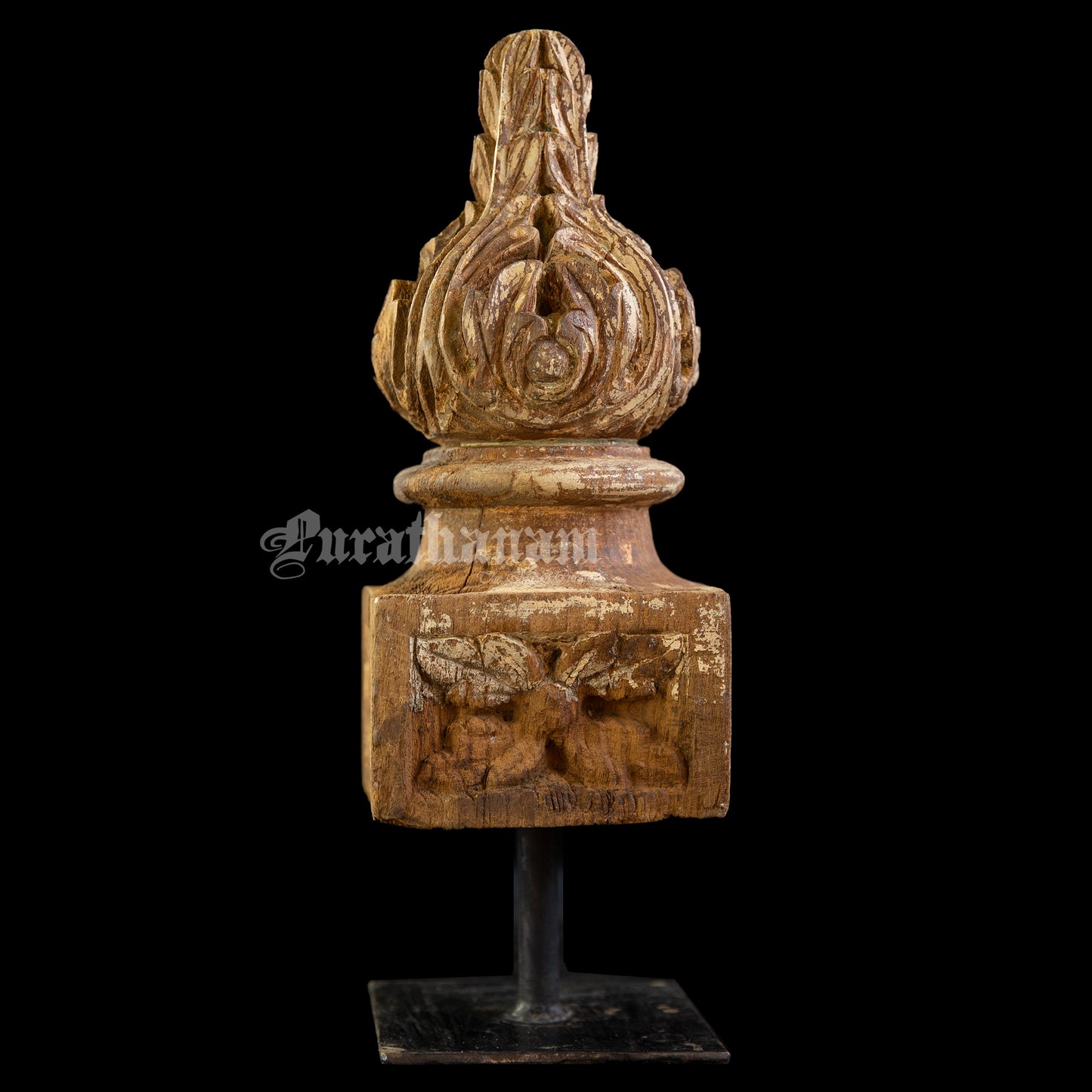 Decorative wooden bracket on stand