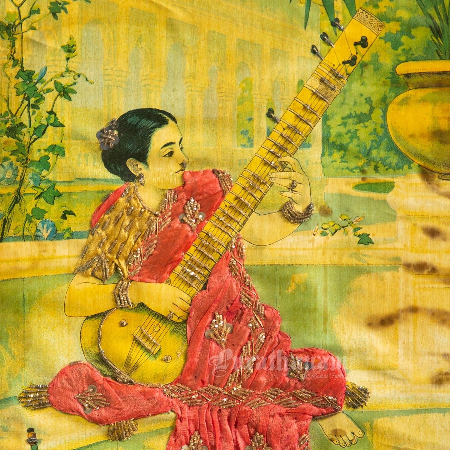 Kadambari by Ravi Varma   - Embellished Lithograph Print