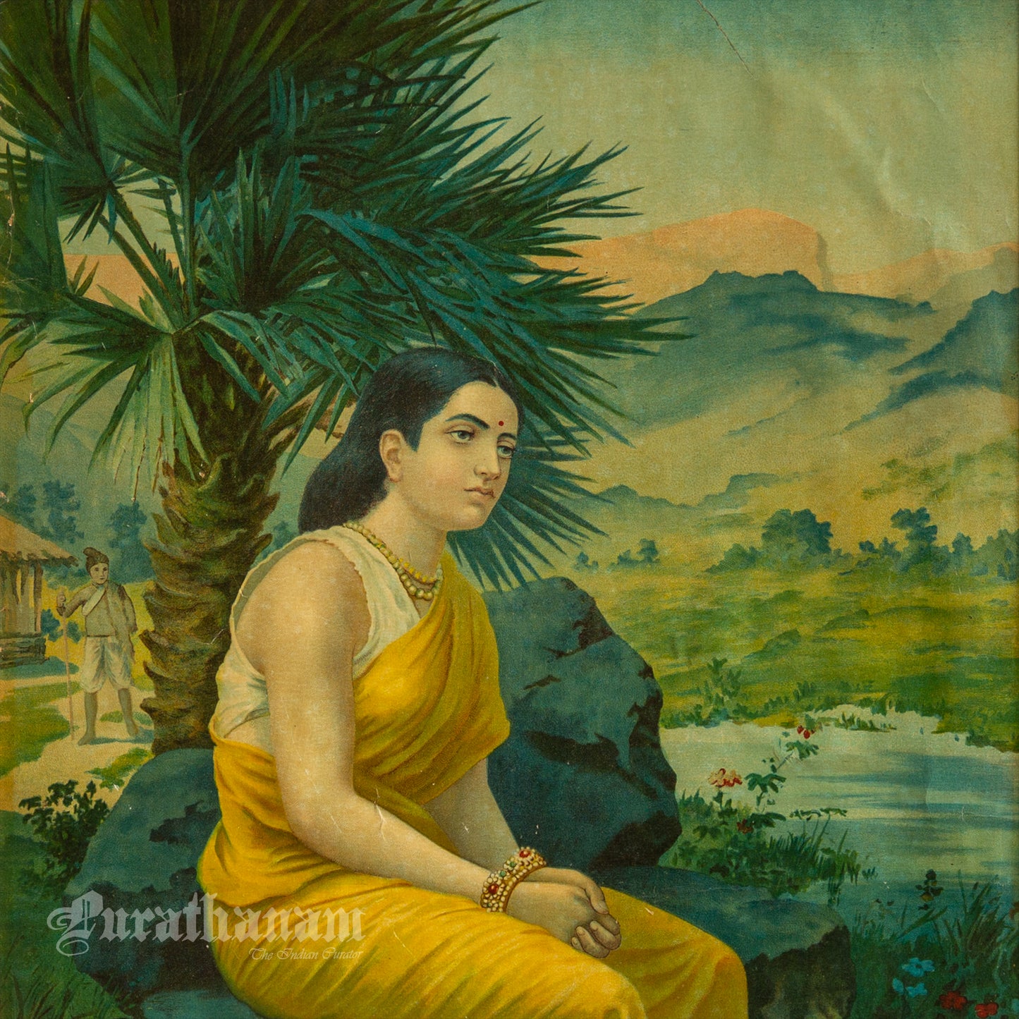 Sita Vanvas by Ravi Varma - Oleograph Print