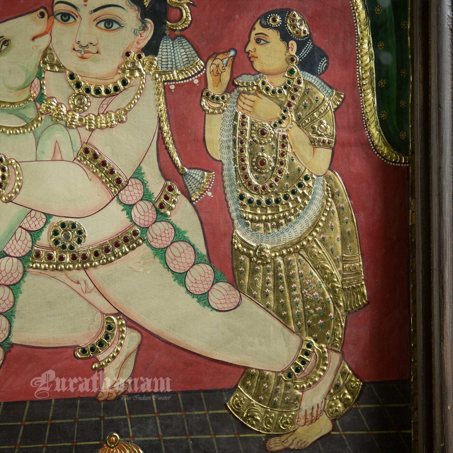 Baby Krishna Yashodha - Tanjore Painting