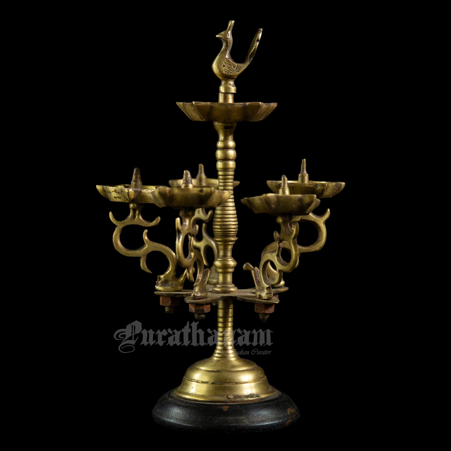 Peacock  oil lamp - Brass