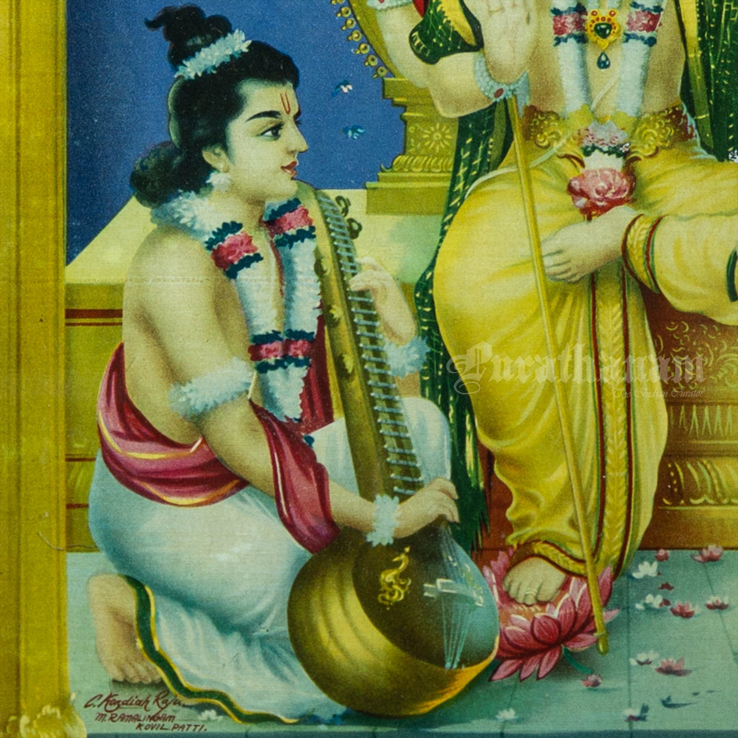 Sri Moolasthana Subramaniyar by Kovilpatti Kondiah Raju - Oleograph Print