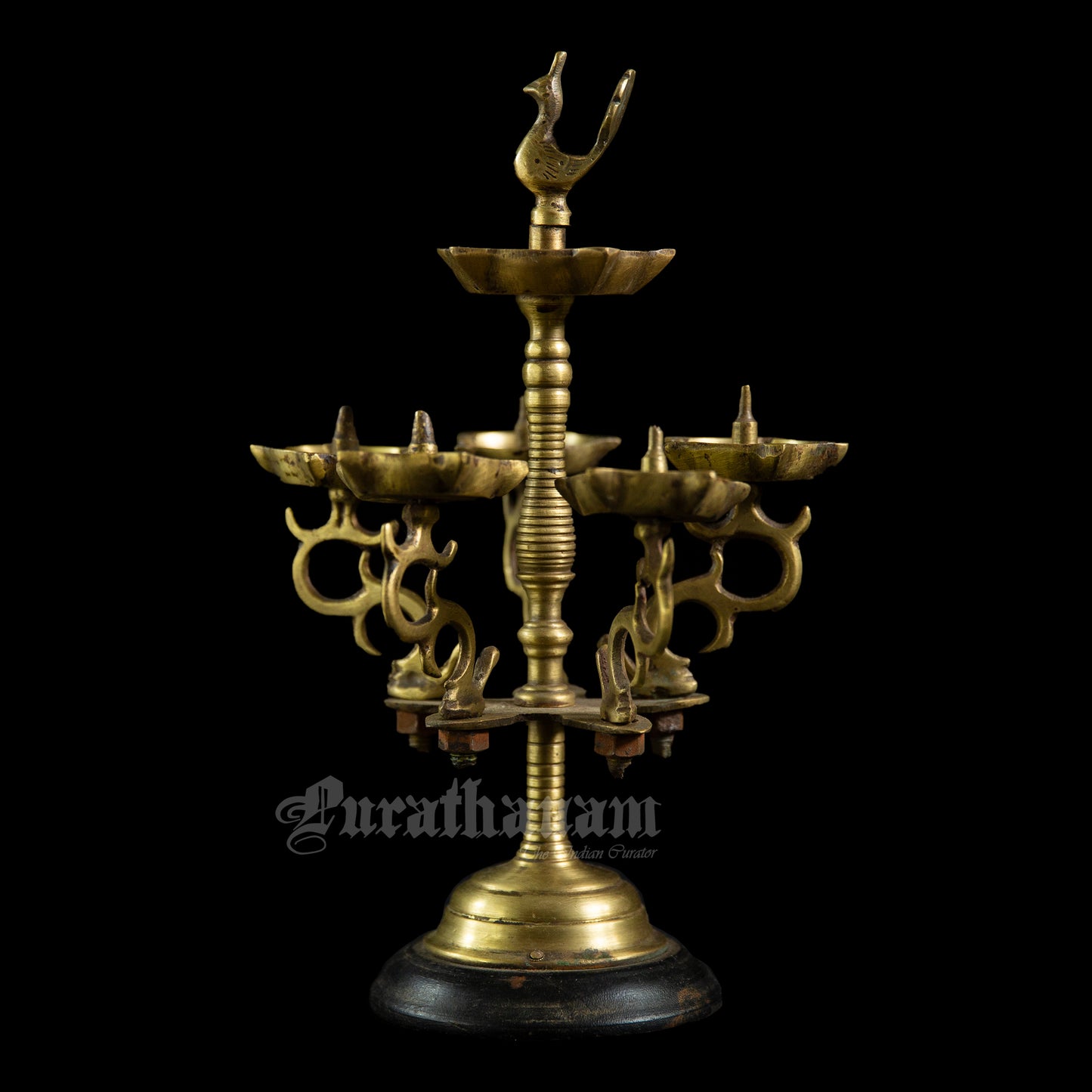 Peacock  oil lamp - Brass