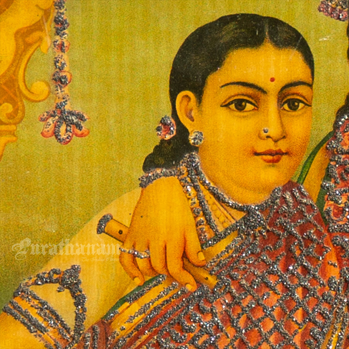 Sree Radha Rukhmini Krishnan by C. G. Ramanujam  - (Oleograph Print)