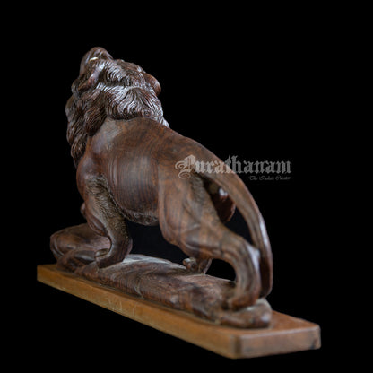 Lion Wooden Sculpture- Rose wood (made of single block)