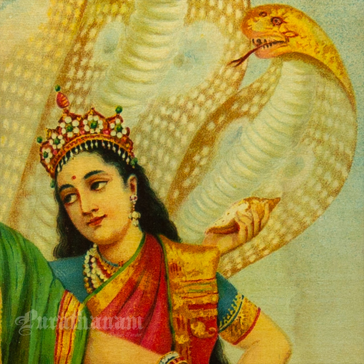 Shesh Narayan by Ravi Varma (Oleograph Print)