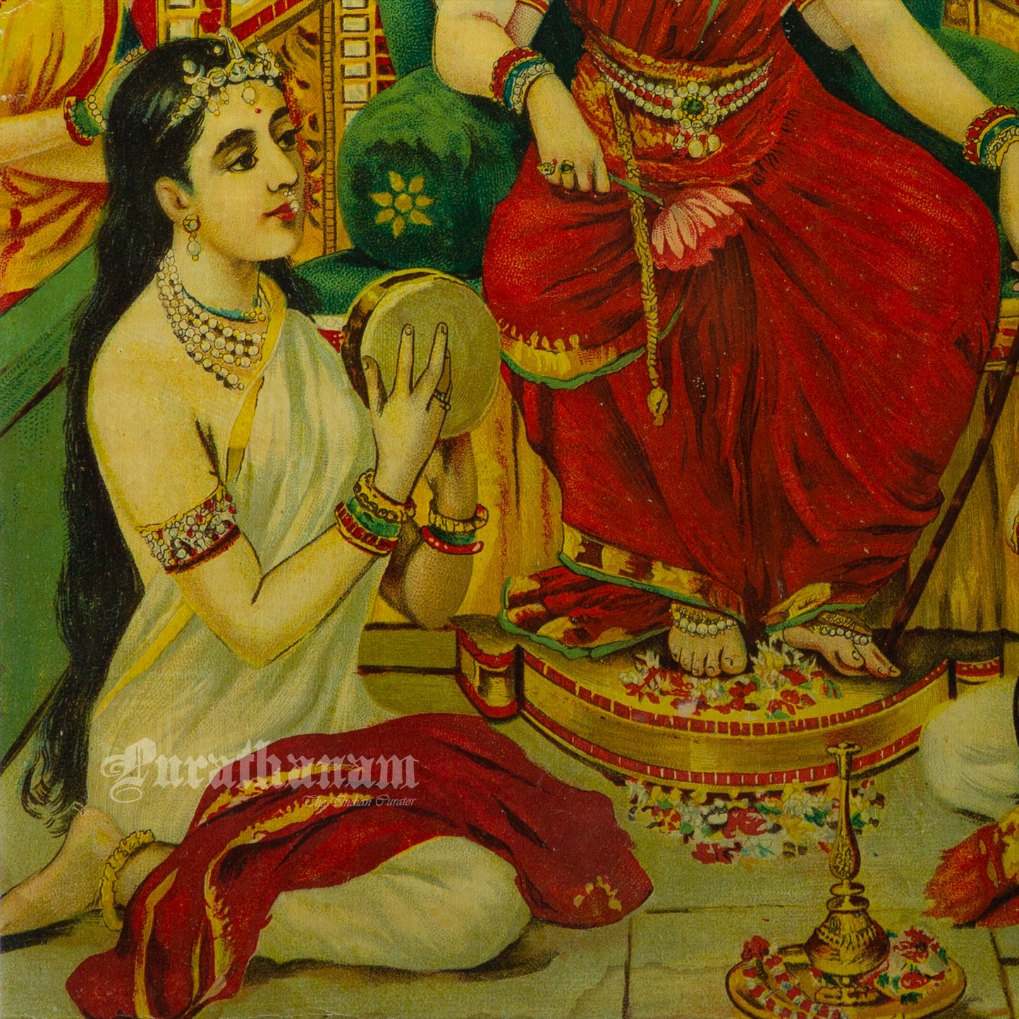 Ambika by Ravi Varma - Oleograph Print