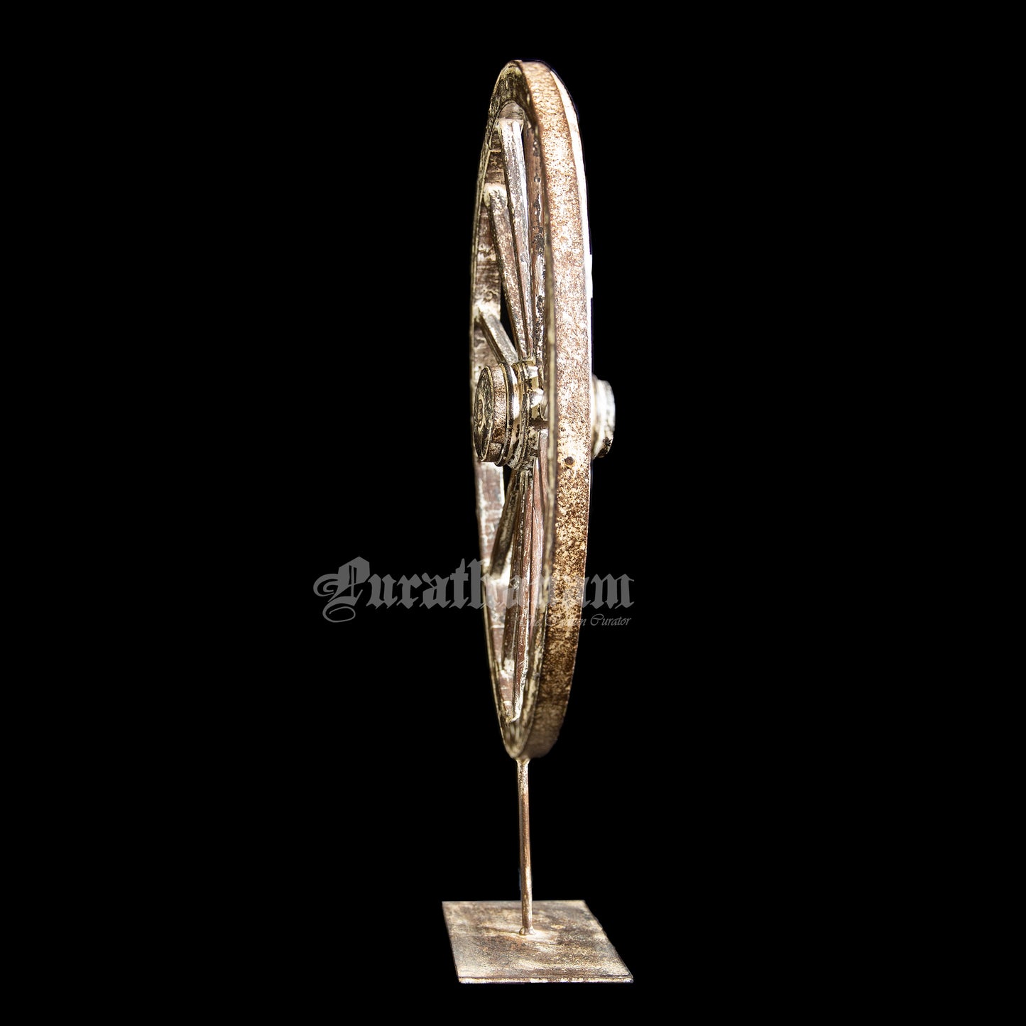 Wooden Cart Wheel - White