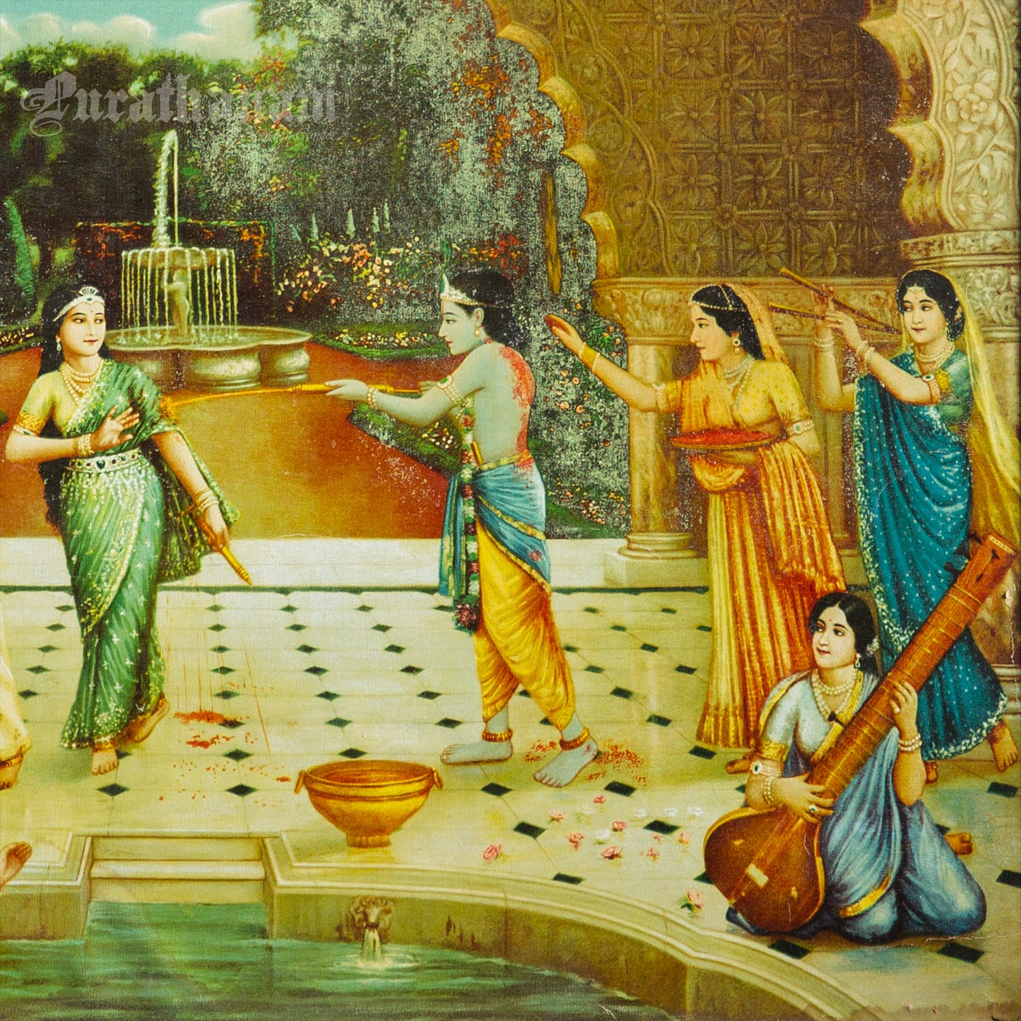 Rang Panchami - German Oleograph Print (Vasudeo H. Pandya)