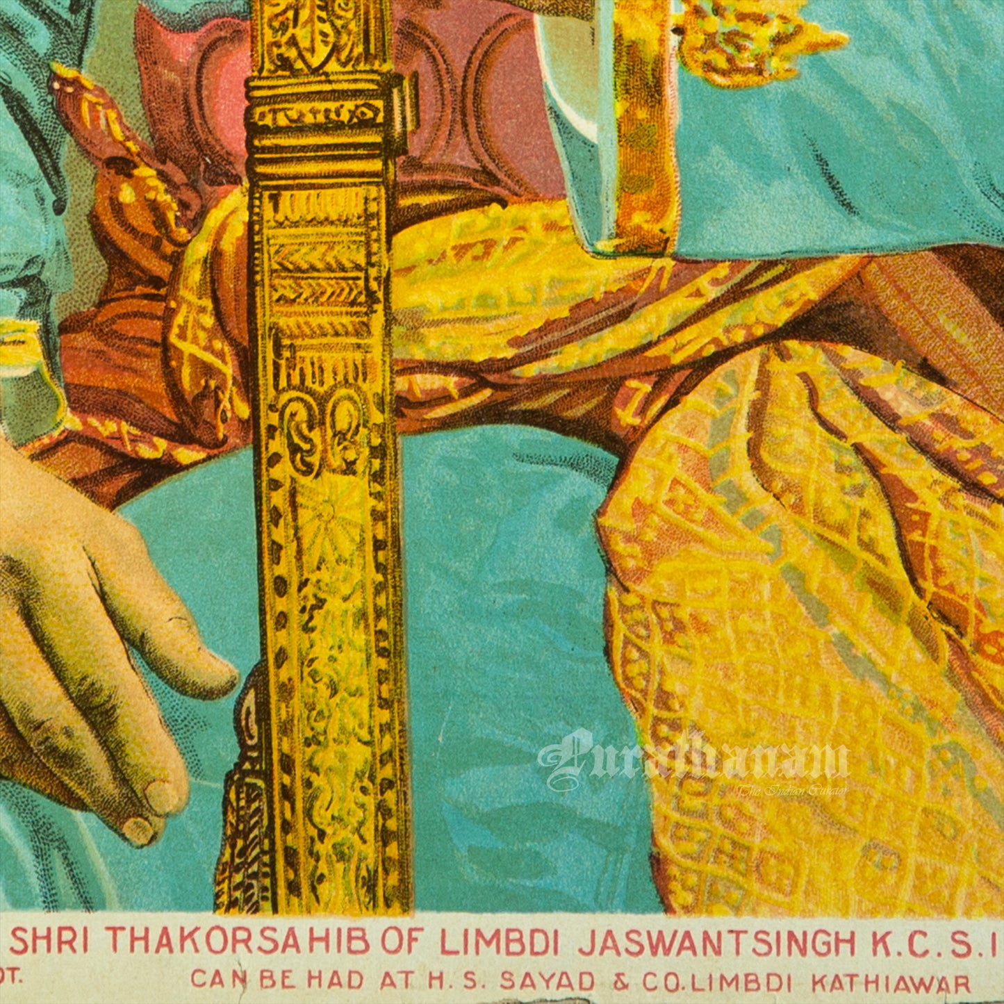 Shri Thakor Shahib of Limbdi Jaswant Singh K. C. S. I. by Ravi Varma  - Lithograph Print