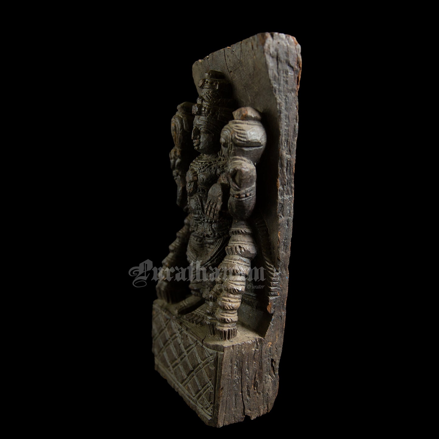 Vishnu wood carved wall panel