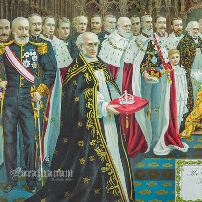 Coronation of King Edward VII and Queen Alexandra in 1902 - Chromolithograph Print, London