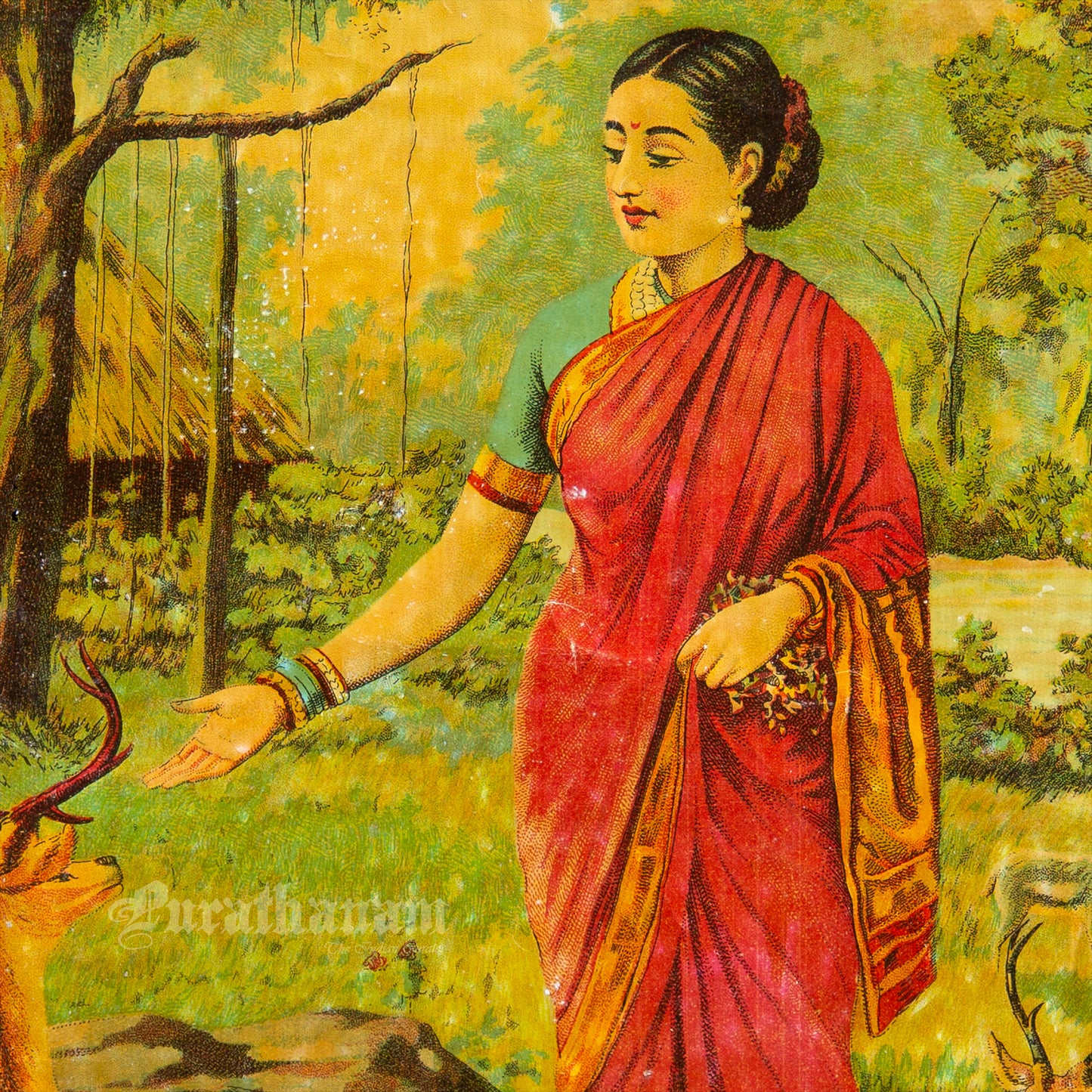 Sita and the Golden deer - Lithograph Print