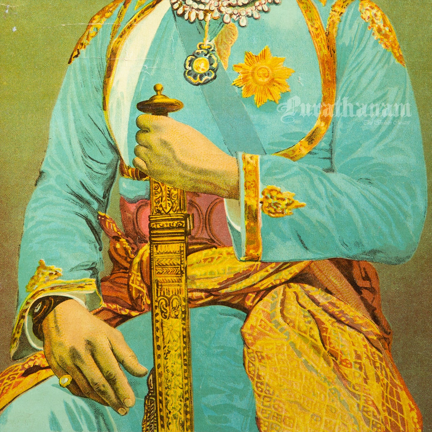 Shri Thakor Shahib of Limbdi Jaswant Singh K. C. S. I. by Ravi Varma  - Lithograph Print