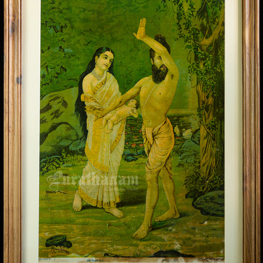 Vishwamitra Menaka (Shakuntala Janam)  by Ravi Varma   (Oleograph Print)