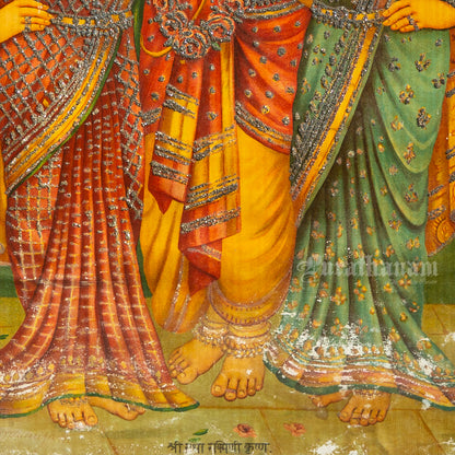 Sree Radha Rukhmini Krishnan by C. G. Ramanujam  - (Oleograph Print)