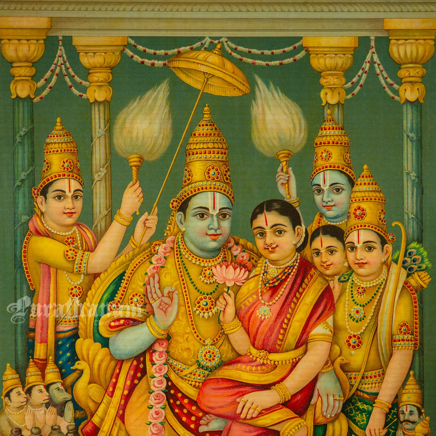 Sri Ram Pattabhishekam  by C. G. Ramanujam  (Oleograph Print)