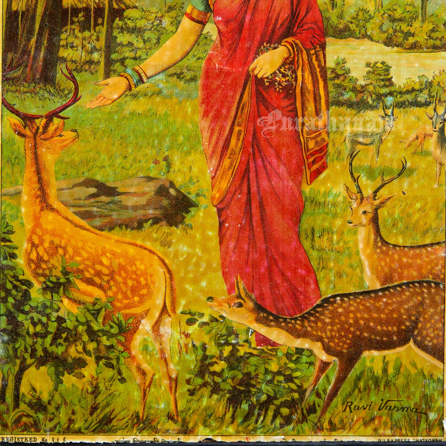 Sita and the Golden deer - Lithograph Print