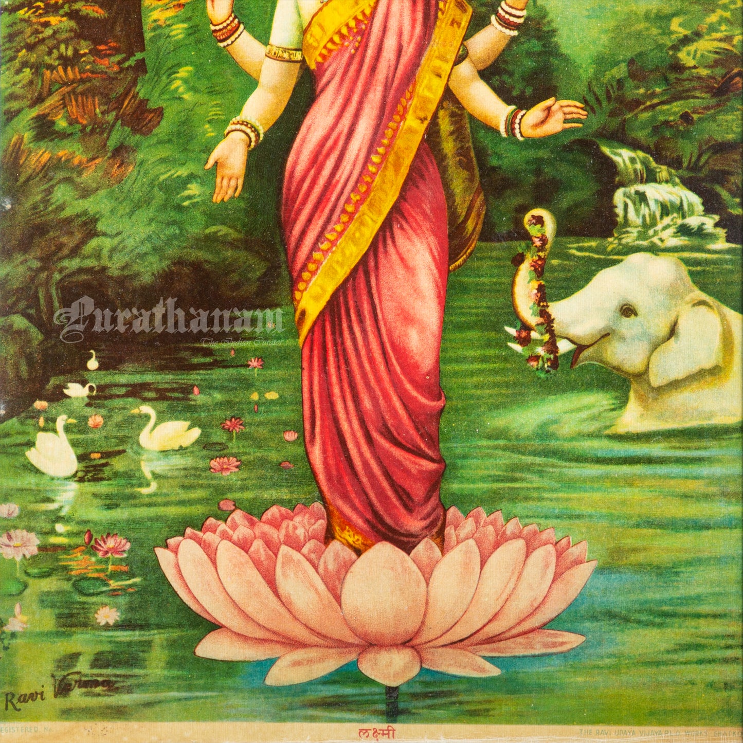 Lakshmi - Oleograph Print (Ravi Varma)