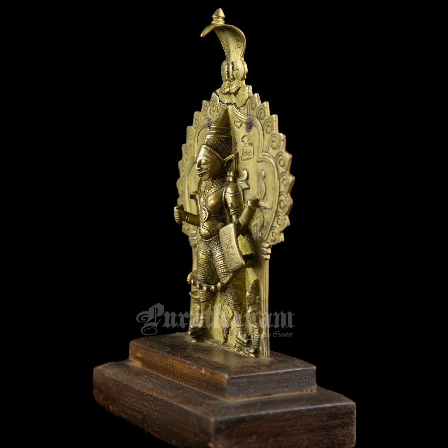 Antique Brass Veerabhadra plaque - Brass