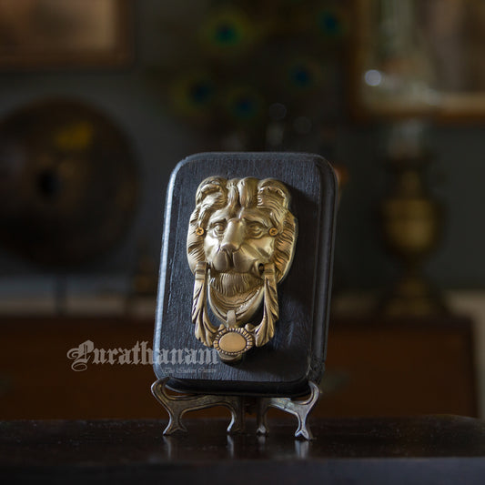 Lion Door Knocker plaque - Brass