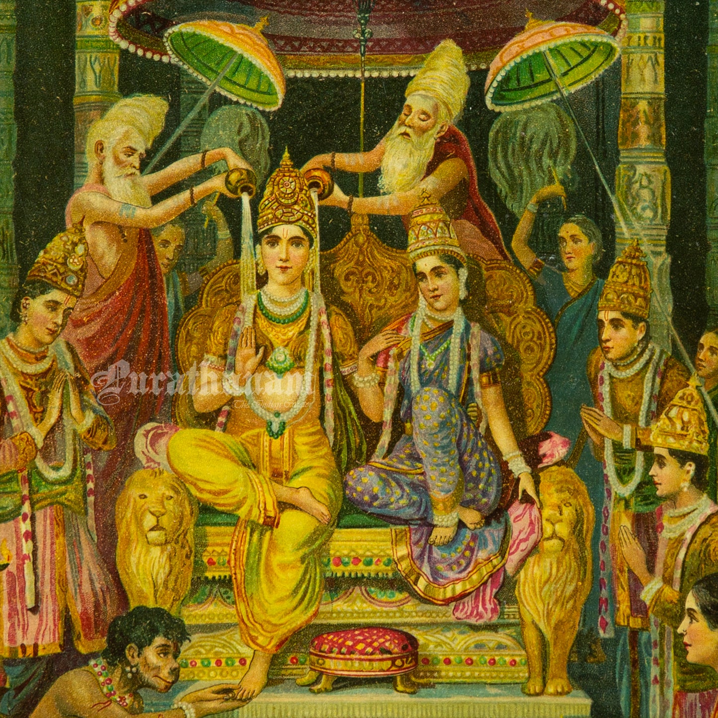 Ramrajyabhiseka by M. V. Dhurandhar  (Oleograph Print)