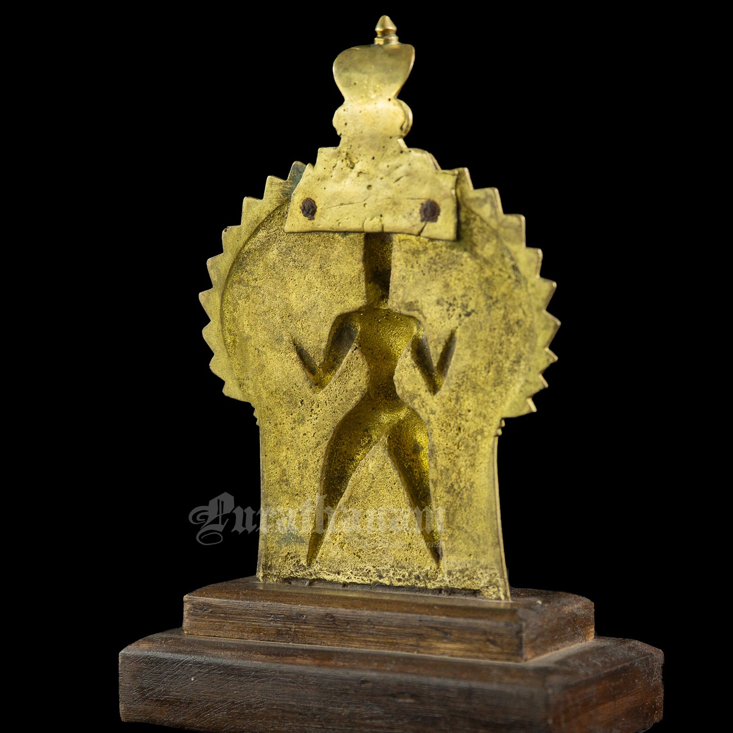 Antique Brass Veerabhadra plaque - Brass