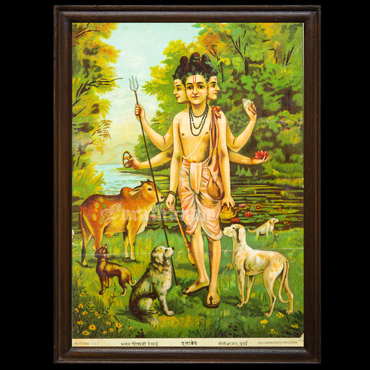 Duttatreya  By Ravi Varma  - Lithograph Print