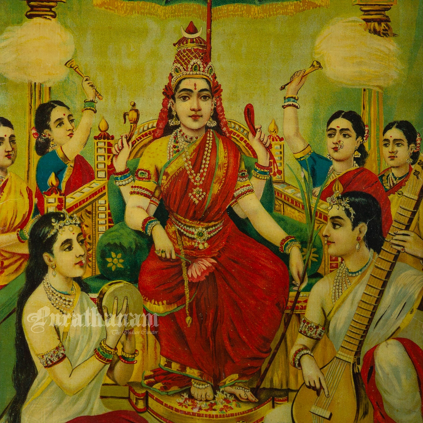 Ambika by Ravi Varma - Oleograph Print